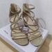 Jessica Simpson Shoes | Jessica Simpson Heeled Sandals Womens Size 10 Stassey Champagne Glitter | Color: Gold | Size: 10