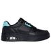 Skechers Women's Uno Court - Courted Style Sneaker | Size 7.5 | Black/Turquoise | Leather/Synthetic/Textile