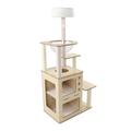 Wood Cat Tree Tower, Indoor Cat Tree Tower 2 Tier Multifunctional Private Condo for Home (2 Tier Cat Tree Tower)