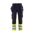 Blaklader 199413308933D100 Size D100 High Visibility Trousers with Stretch Navy Blue/Yellow