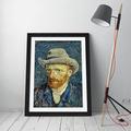 CANVAS MONKEY Van Gogh Self Portrait Framed Wall Art Picture Print - A1 - Black Frame