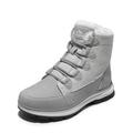 NORTIV 8 Women's Snow Boots Non Slip Fur Lined Warm Winter Short Hiking Walking Ankle Boots,SNSB2210W-E,GREY,4.5 UK/37 (EUR)