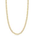 Miabella Solid 18K Gold Over Sterling Silver Italian 3mm, 4mm, 6mm Diamond-Cut Flat Mariner Link Chain Necklace for Women Men, 16-30 Inch 925 Italy (18, 3mm)