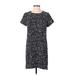 WAYF Casual Dress - Shift High Neck Short sleeves: Black Dresses - Women's Size Small