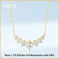 MooYA-Collier Pendentif Moissanite Complet pour Femme Plaqué Argent S925 Or 18K Passe Diamant