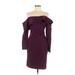 Likely Casual Dress - Sheath Off The Shoulder 3/4 sleeves: Purple Print Dresses - Women's Size 6