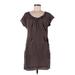 U Adolfo Dominguez Casual Dress - Shift Scoop Neck Short sleeves: Brown Print Dresses - Women's Size 36