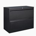 Inbox Zero Macara 2 Drawer Lateral File Cabinet Metal in Black | 28.7 H x 35.43 W x 17.72 D in | Wayfair E9D6B35A3FA54E9CB7D04B5F70EFDEAC