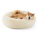 Tucker Murphy Pet™ Calming Dog Bed for Medium Dogs Polyester in White/Brown | 8 H x 30 W x 30 D in | Wayfair 7F94F46022BB4709AE98CBB5D6EDF973