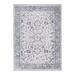 Gray 60 x 36 x 0.8 in Area Rug - Bungalow Rose Scarlytt Agra Floral Scroll Border Polyester Indoor Area Rug or Runner w/ Cotton Canvas Backing Polyester | Wayfair