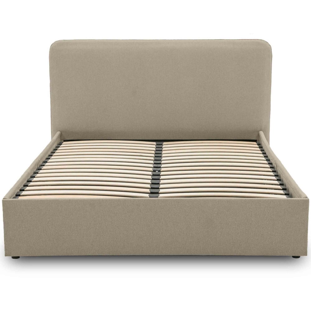 Lit coffre en Tissu 160x200 cm beige