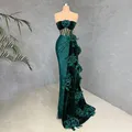 Nuovo arrivo abito da ballo verde smeraldo abiti lunghi da cerimonia 2024 abito da festa nuziale in