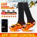 5000mah Winter beheizte Socken Männer Frauen thermische Heizung Fuß wärmer App Steuerung elektrische