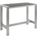 Ergode Shore Outdoor Patio Aluminum Rectangle Bar Table - Silver Gray