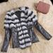 FITORON Women Winter Faux Fur Coat- Trendy Leather Zipper Jacket Slim Biker Motorcycle Coat Punk Outwear Gray S