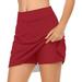 Wefuesd Black Skirt White Skirt Womens Casual Solid Tennis Skirt Yoga Sport Active Skirt Shorts Skirt Red Skirt Pink Skirt Purple Skirt Yellow Skirt Red XL