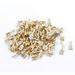 Car Speaker Bare Female Spade Terminal Cable Connector 6.4mm Gold Tone 100 Pcs