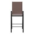 Flash Furniture 2 Pack Outdoor Barstools with Flex Comfort Material-Patio Stool Brown