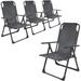 Techmilly Outdoor Dining Chairs Set of 4 Heavy Duty Adjustable Recliner Folding Chairs for Outdoor Camping Garden Support 300LB
