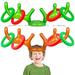 iGeeKid 2 Pack Inflatable Reindeer Antler Ring Toss Game Christmas Party Game Headband Inflatable Toys for Xmas Holiday Party Supplies Carnival Game( 8 Rings 2 Antlers)