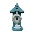 SDJMa Teal Teapot Bird House and Feeder Outdoors Yard Lawn Decoration Birdhouse Feeder Hanging Hummingbird Feeders Birds Wild Bird Country House for Garden Yard Decoration Bird feeders