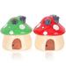 2 Pcs Mushroom Ornaments Accessories Outdoor Statue Fairy Figurine Garden Miniature Figurines House Resin