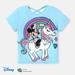 Disney Toddler Girls Graphic Tee Minnie Mouse Character Outfit Cloth Graphic Print Short Sleeve T-Shirt Minnie Blue 5-6T
