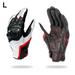 Andoer Durable Motorcycle Gloves with Carbon Fiber Knuckles Touchscreen Motocross Dirt Bike Riding Gloves for Men Women Breathable Sheep Leather