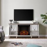 SEI Furniture Toppington Mirrored Fireplace Media Console 58 x 27 Freestanding Indoor Electric Fireplaces