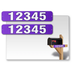 2 Pack Single Sided Customized Horizontal 911 Emergency Mailbox Address Numbers Signs Outdoor Home/House/Apartment Super Reflective Numbers/Letters Pre Drilled Aluminum Sign ( 6x18 inches Purple)