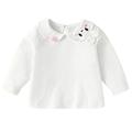 WOXINDA Kids Children Toddler Baby Girls Long Sleeve Cute Cartoon Collar Cotton T Shirt Blouse Tops Outfits Clothes