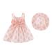 Wiueurtly Toddler Fancy Dress Toddler Baby Kids Girls Dot Print Princess Dress Hat Outfits Clothes