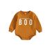 Baby Halloween Rompers Newborn Letter Print Long Sleeve Bodysuit