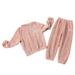 URMAGIC Toddler Unisex Solid Color Long Sleeve Round Neck Pullover Top Pants Flannel Hoodie Sportswear 2 Pcs Outfits