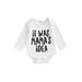 Newborn Baby Boy Girl Rompers Long Sleeve Onesie Funny Letter Print Fall Bodysuit