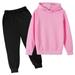 ZHAGHMIN Casual 2023 Fall Baby Girl Clothes Solid Long Sleeve Oversized Hoodies Pullover + Stretchy Sweatpants Jogger Pants 2Pc Outfits Set Pink Size160