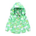 Oalirro Girls Outerwear Jackets & Coats Printed Green Toddler Jackets for Girls Long Sleeve Hoodies Zip up Cartoon 9-10 Years