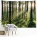 OneHouse Forest Tree Tapestry Nature Landscape Tapestry Sunshine Through Tree Tapestries Wall Hanging Green Fresh Woodland Scenery for Bedroom Ceiling Aesthetic Decoration Sunlight Forest