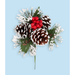 Northlight 7.25 Pine Cone and Holly Frosted Christmas Pick Spray