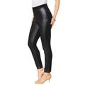Plus Size Women's Faux-Leather Legging by Roaman's in Black (Size 1X) Vegan Leather Stretch Pants