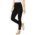 Plus Size Women's Faux Suede Legging by Roaman's in Black (Size 3X) Vegan Leather Stretch Pants