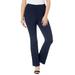 Plus Size Women's Essential Stretch Yoga Pant by Roaman's in Navy (Size 14/16) Bootcut Pull On Gym Workout