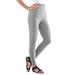 Plus Size Women's Ankle-Length Essential Stretch Legging by Roaman's in Heather Grey (Size L) Activewear Workout Yoga Pants