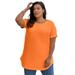 Plus Size Women's Crisscross-Back Ultimate Tunic by Roaman's in Vivid Orange (Size 30/32) Long Shirt