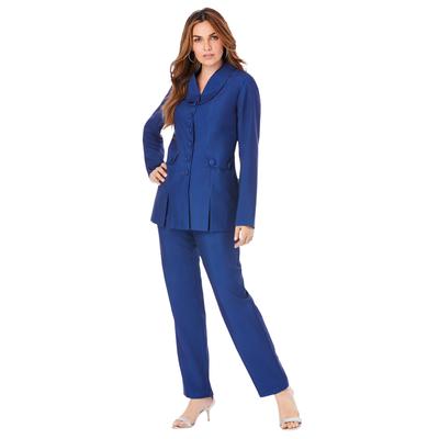 Plus Size Women's Ten-Button Pantsuit by Roaman's in Evening Blue (Size 36 W)