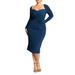 Plus Size Women's Twist Bodice Fitted Dress by ELOQUII in Pageant Blue (Size 20)