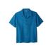 Plus Size Women's Gauze Camp Shirt by KingSize in Midnight Teal (Size 3XL)