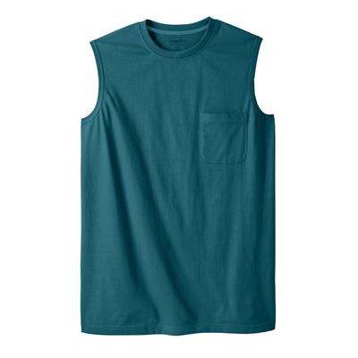 Plus Size Women's Heavyweight Pocket Muscle Tee by Boulder Creek in Midnight Teal (Size 7XL) Shirt