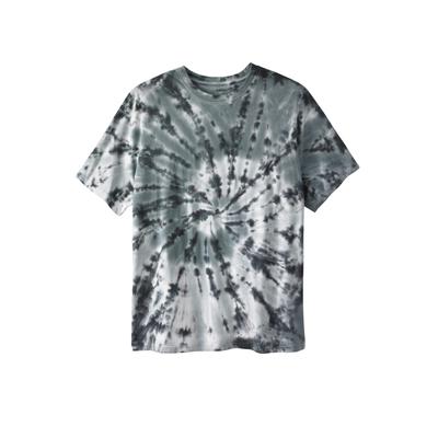 Plus Size Women's Lightweight Tie-Dye Crewneck Tee by KingSize in Grey Tie Dye (Size XL)