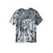 Plus Size Women's Lightweight Tie-Dye Crewneck Tee by KingSize in Grey Tie Dye (Size XL)